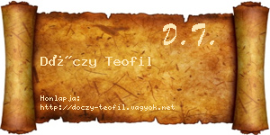 Dóczy Teofil névjegykártya